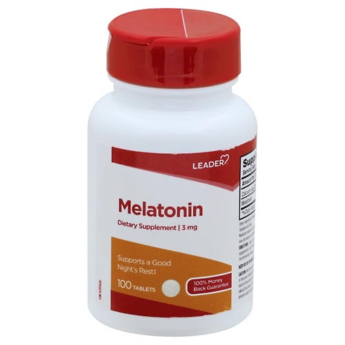 Image for Leader Melatonin, 3 mg, Tablets,100ea from Service Drug